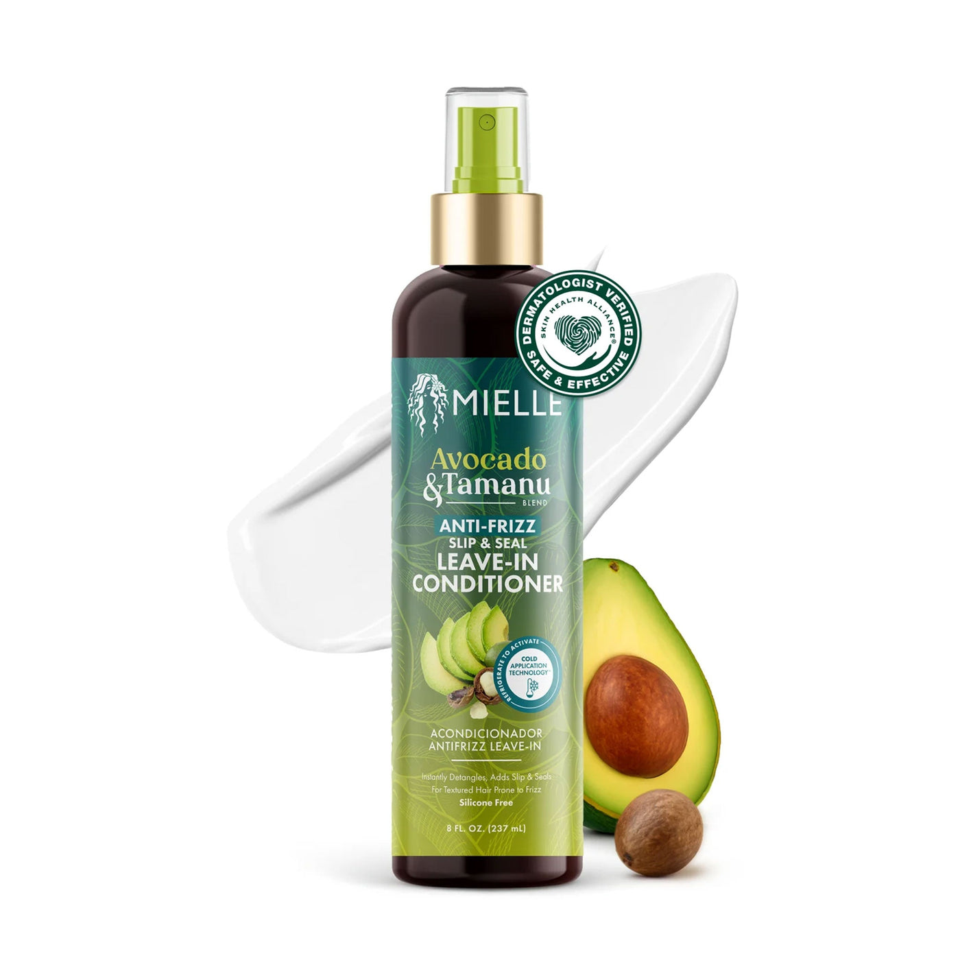 MIELLE Avocado & Tamanu Anti Frizz Slip & Seal Leave In Conditioner (8oz)