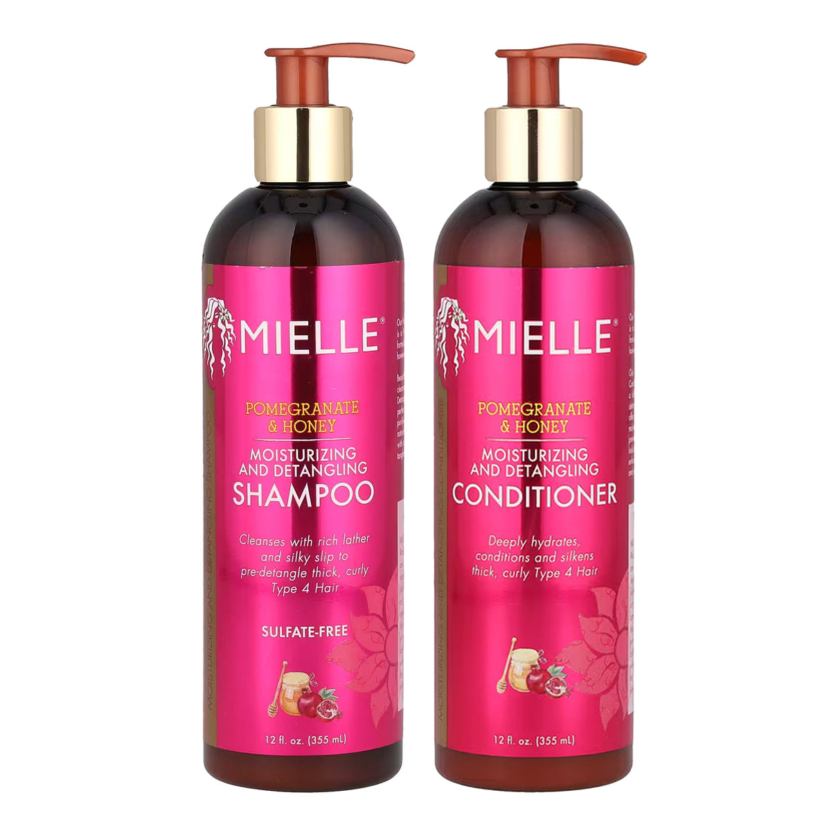 MIELLE Pomegranate & Honey DUO - Shampoo (12oz) & Conditioner (12oz)