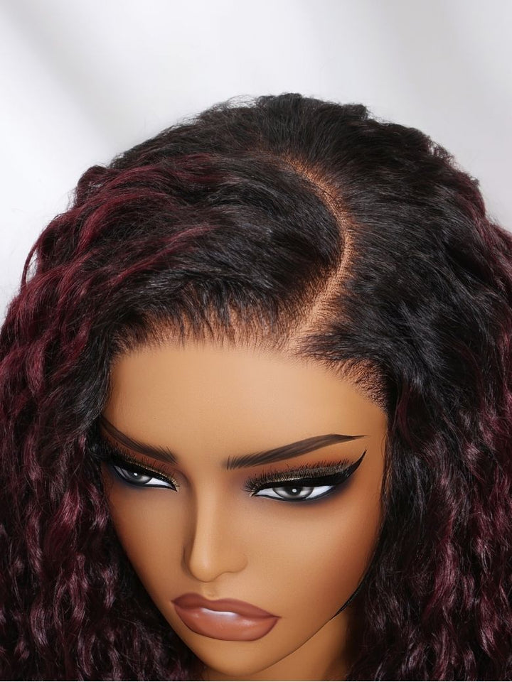 🔥 Raven – The Black Cherry Water Wave Wig (Glueless & Pre-Everything!)