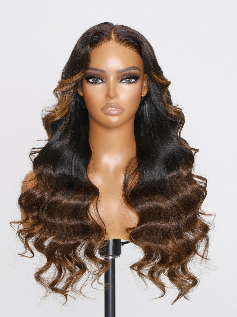 🔥 Nia – The Chestnut Brown Loose Body Wave Wig (Glueless & Seamless!)