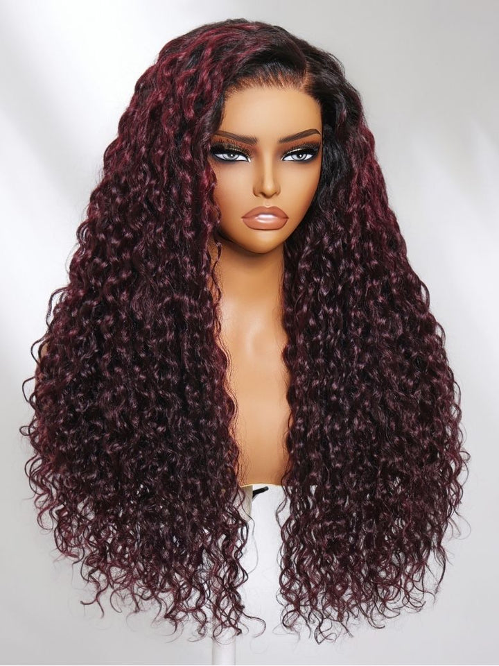 🔥 Raven – The Black Cherry Water Wave Wig (Glueless & Pre-Everything!)