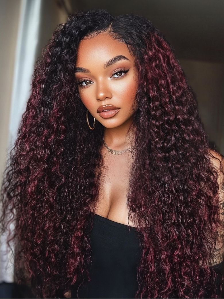 🔥 Raven – The Black Cherry Water Wave Wig (Glueless & Pre-Everything!)