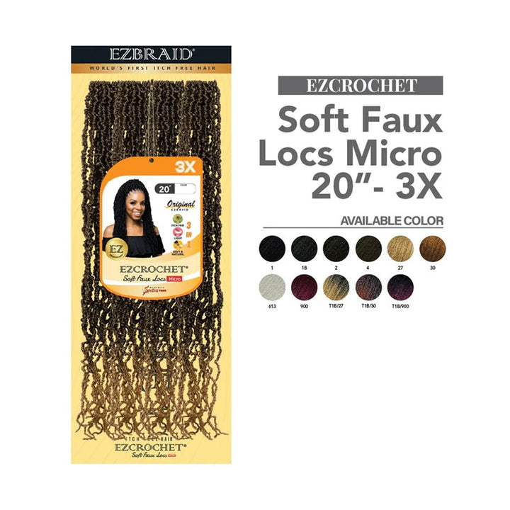 EZBRAID Ezcrochet 3X Soft Faux Locs Micro Braid (20inch)