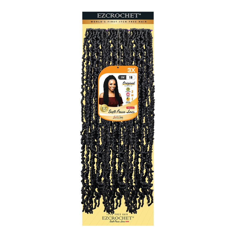 EZBRAID Ezcrochet 3X Soft Faux Locs Micro Braid (26inch)
