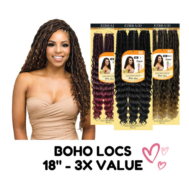 EZBRAID Ezcrochet 3X Boho Locs Braid (18inch)