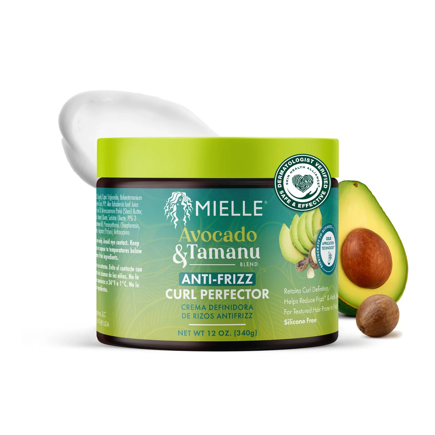 MIELLE Avocado & Tamanu Anti Frizz Curl Perfector Cream (12oz)