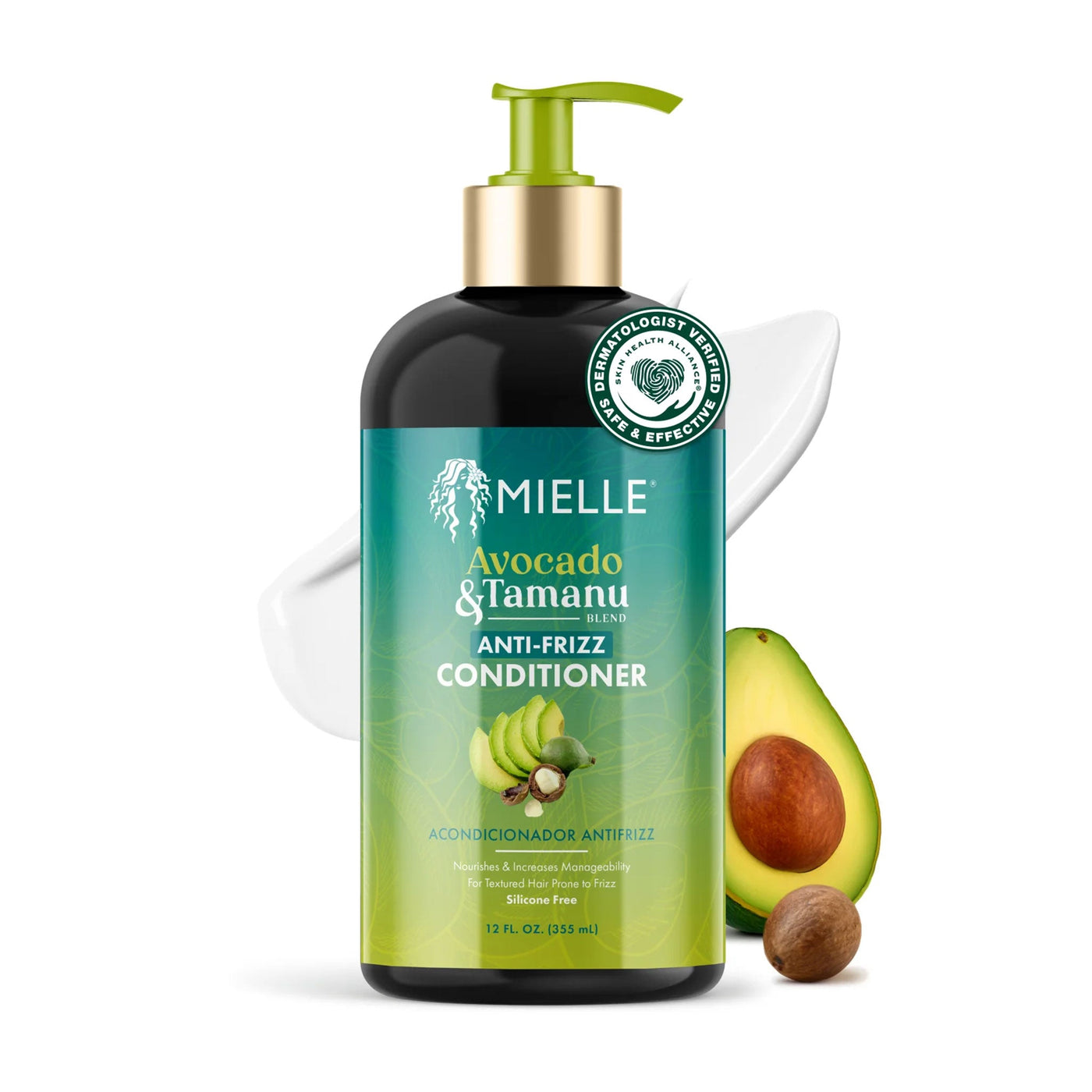 MIELLE Avocado & Tamanu Anti-Frizz Conditioner (12oz)