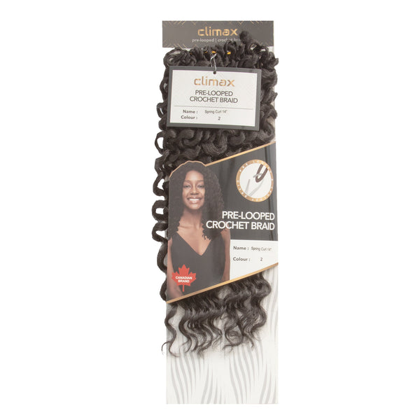 CLIMAX PRE-LOOPED CROCHET BRAID-Spring Curl 14 Inch