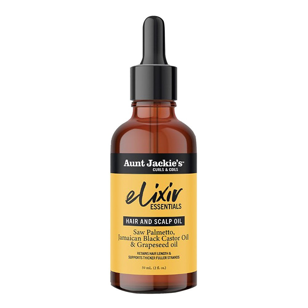 AUNT JACKIE'S Elixir Essential Hair & Scalp Oil (2oz) Saw Palmetto, JBCO & Grape Seed Oil