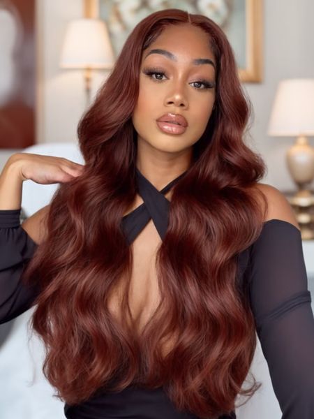 "Aubrey – The Reddish Brown Body Wave Wig (Glueless & Pre-Bleached!)"