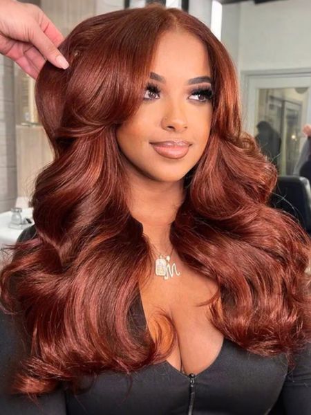 "Aubrey – The Reddish Brown Body Wave Wig (Glueless & Pre-Bleached!)"