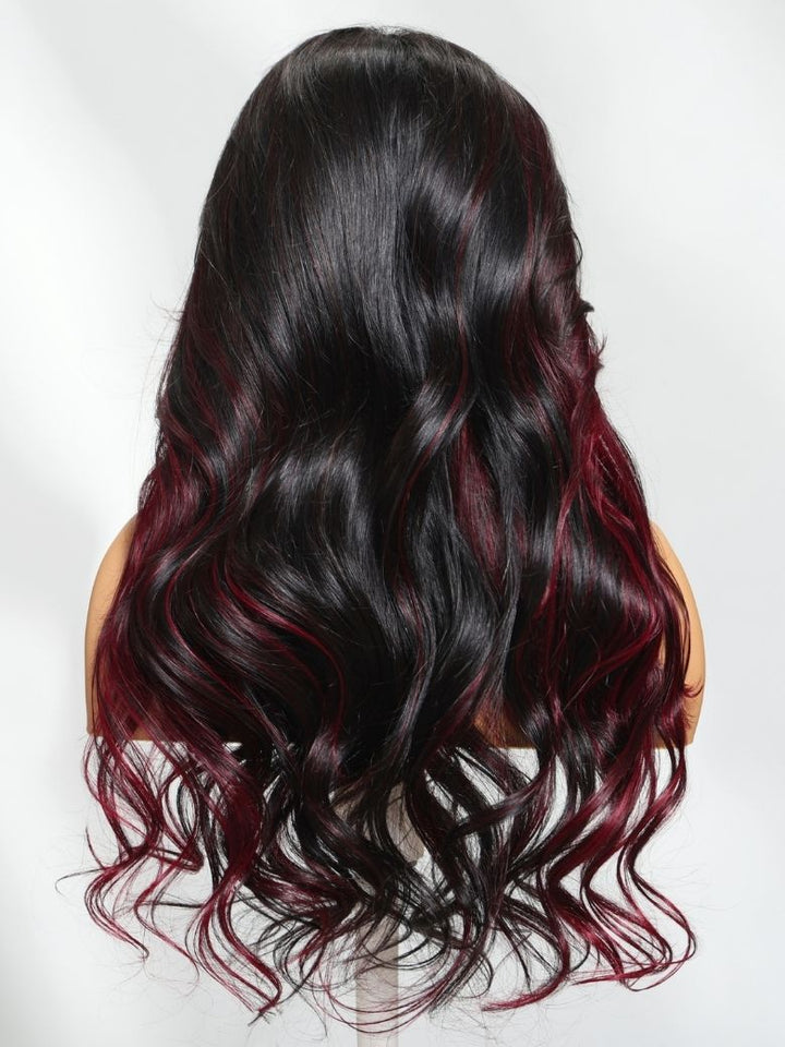 🔥 Seraphina – The Burgundy Highlight Loose Wave Wig (Glueless & Luxe!)