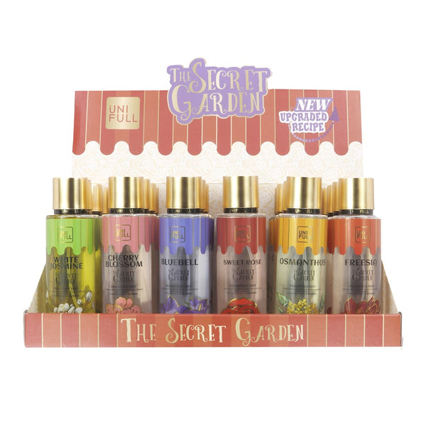 UNI FULL The Secret Garden Fragrance Mist Display (250ml, 6 Flavors X 4 Each)