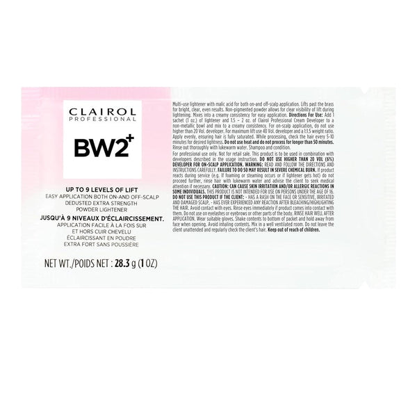 CLAIROL BW2+ Dedusted Extra Strength Powder Lightener  Packet - 1oz