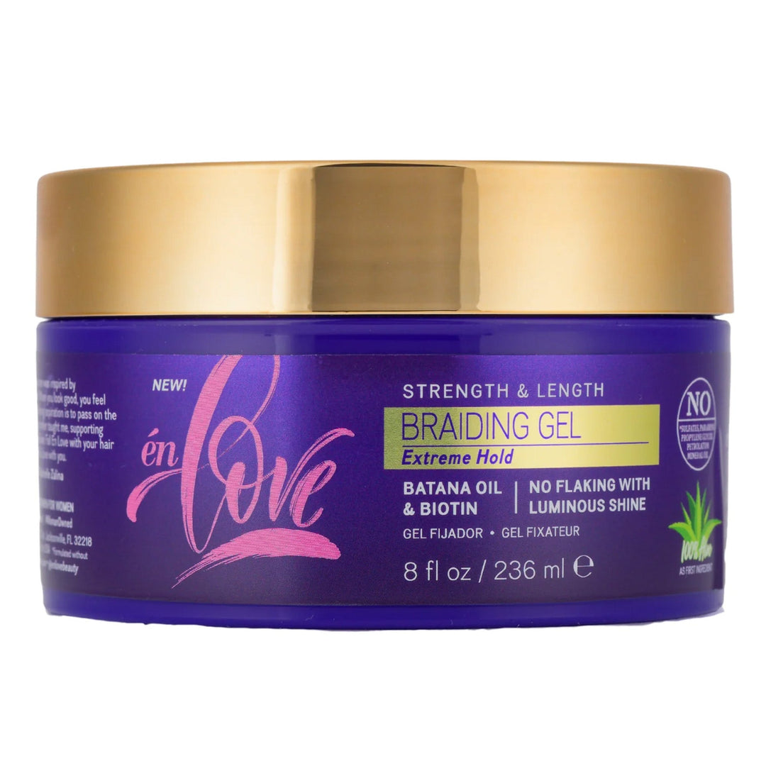 EN LOVE Strength & Length Extreme Hold Braid Gel Batana & Biotin (8oz)