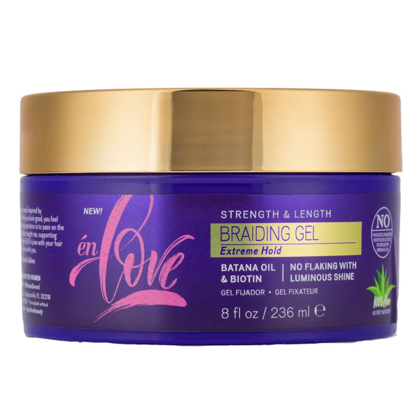 EN LOVE Strength & Length Extreme Hold Braid Gel Batana & Biotin (8oz)