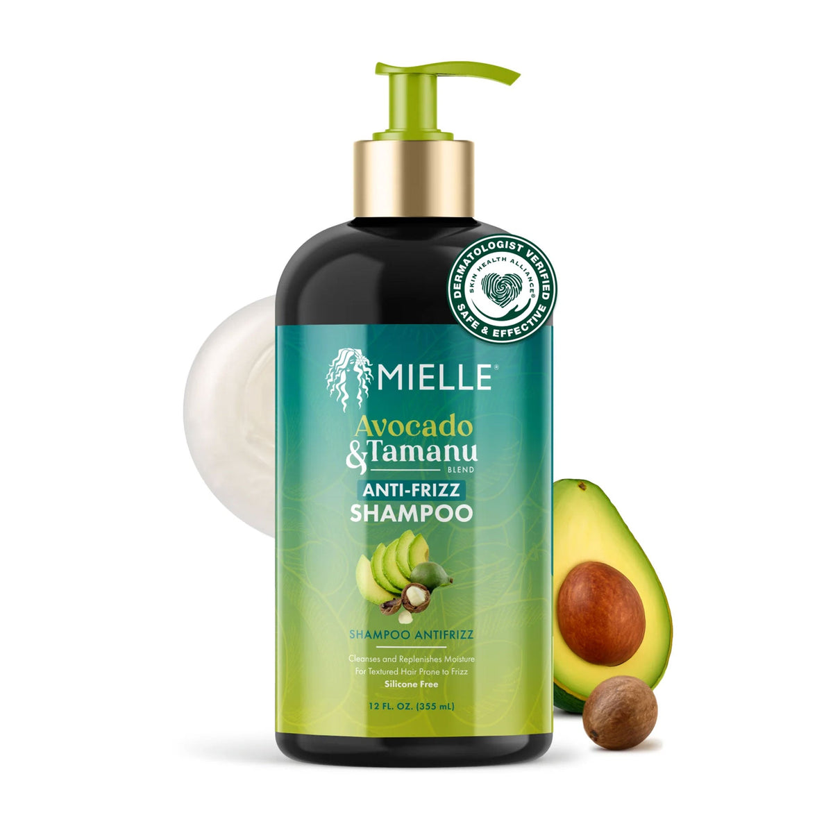 MIELLE Avocado & Tamanu Anti Frizz Shampoo (12oz)