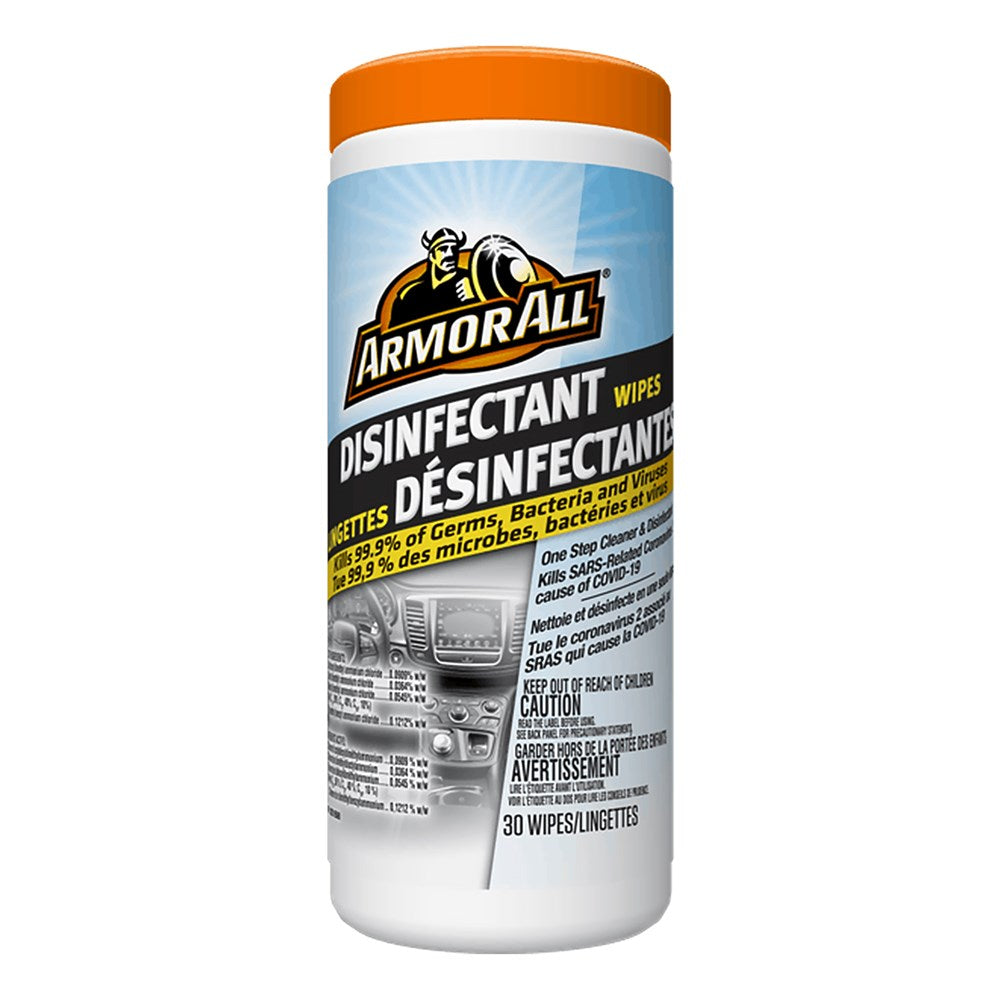 ARMOR ALL Disinfectant Wipe Kills Covid-19 Virus 30ct