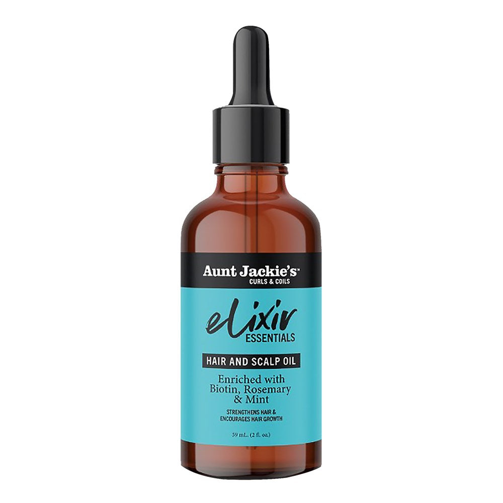 AUNT JACKIE'S Elixir Essential Hair & Scalp Oil (2oz) Biotin, Rosemary & Mint