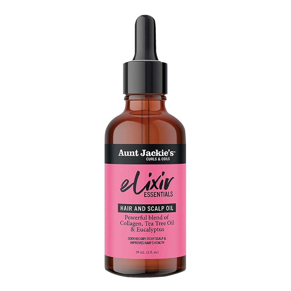 AUNT JACKIE'S Elixir Essential Hair & Scalp Oil (2oz) Collagen, Tea Tree & Eucalyptus