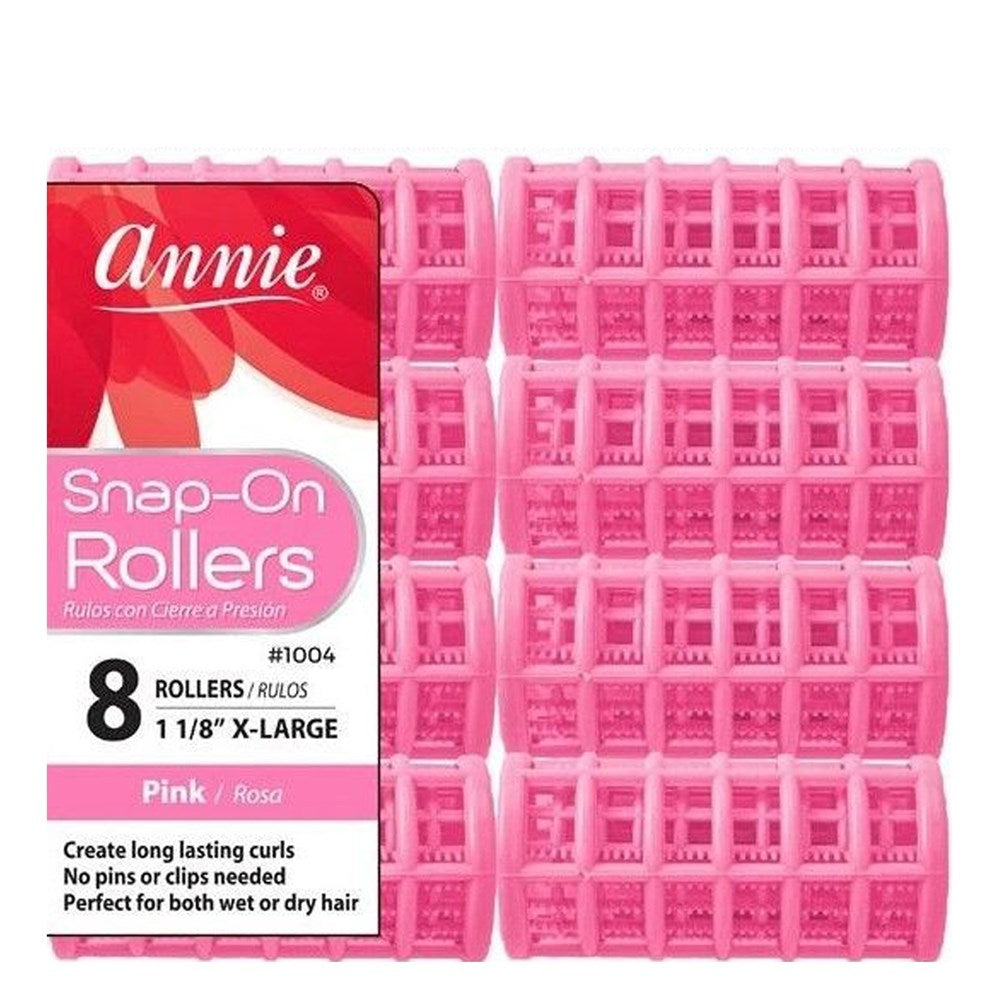 ANNIE Snap-On Rollers X-Large (1 1/8" Diameter) Pink