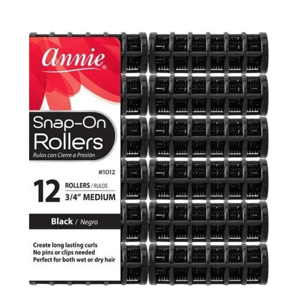 ANNIE Snap-On Rollers Medium (3/4" Diameter) Black