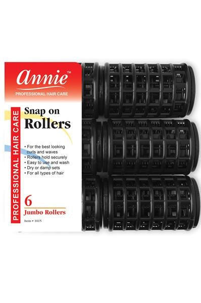 ANNIE Snap-On Rollers Jumbo (1 1/2" Diameter) Black