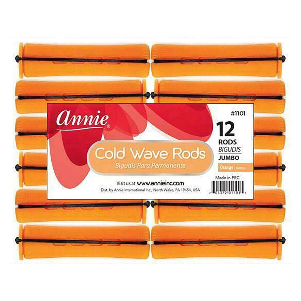 ANNIE Cold Wave Rods with Rubber Band Jumbo(7/8" Diameter) 12ct Orange Carton of 12