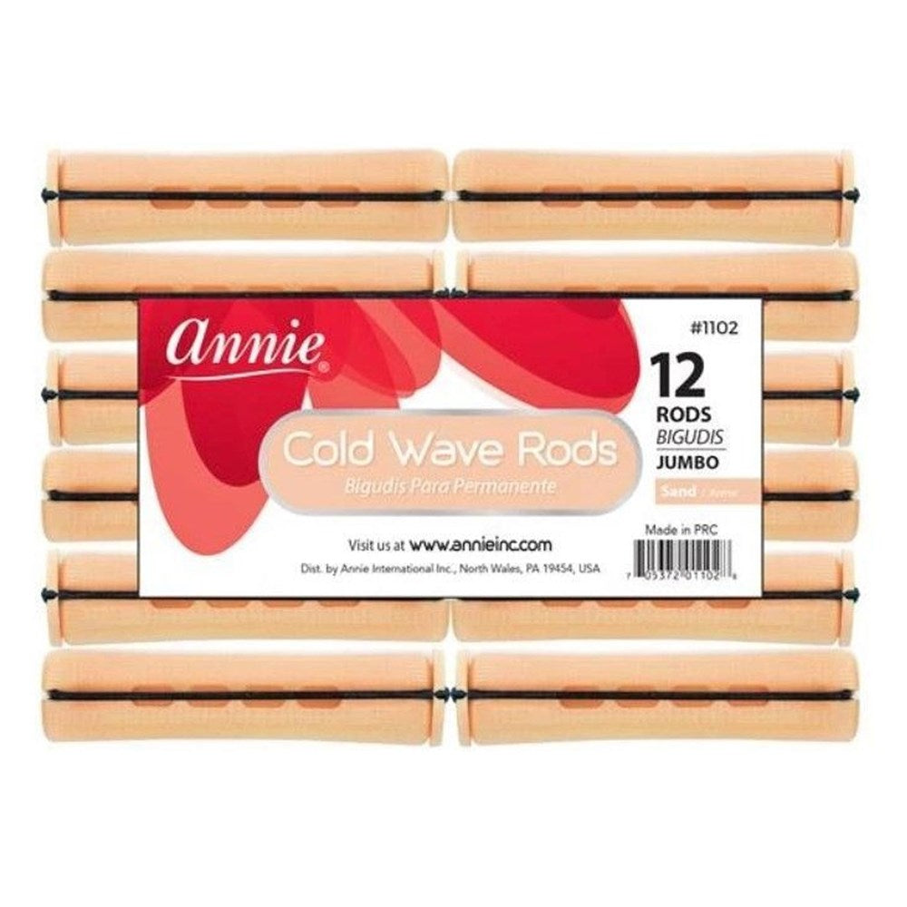 ANNIE Cold Wave Rods with Rubber Band Jumbo(3/4" Diameter) 12ct Sand Carton of 12