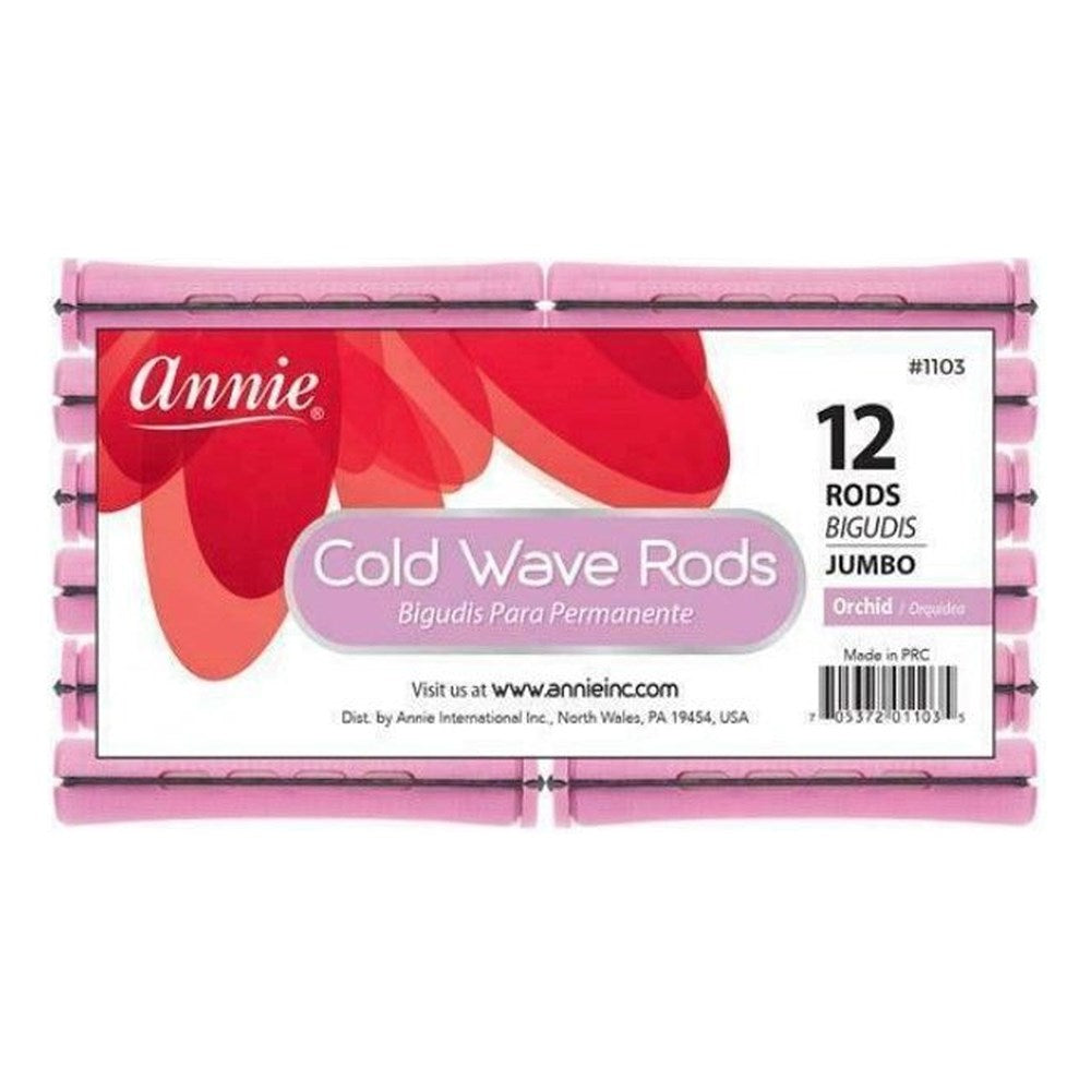 ANNIE Cold Wave Rods with Rubber Band Jumbo(3/5" Diameter) 12ct Orchid Carton of 12