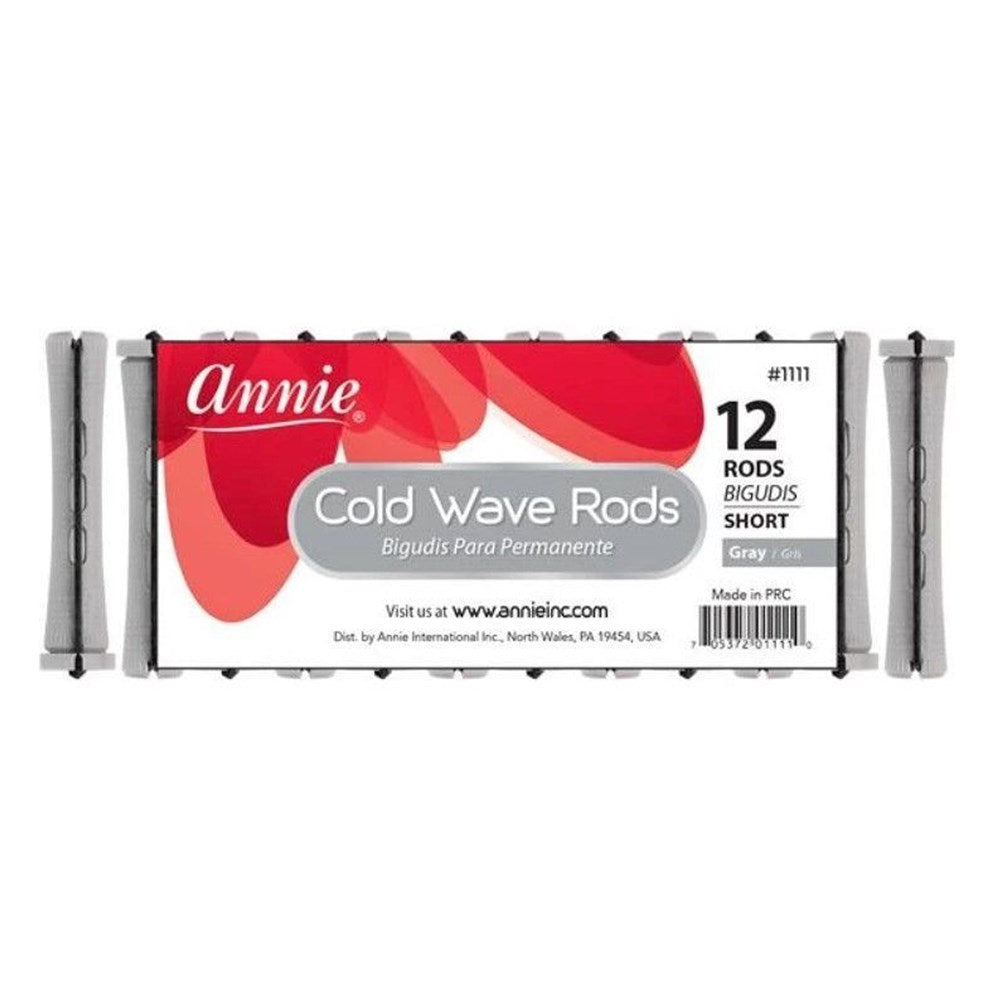 ANNIE Cold Wave Rods with Rubber Band Short(1/2" Diameter) 12ct Gray Carton of 12