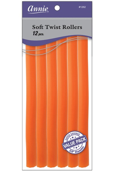 ANNIE Soft Twist Rollers Value Pack (10inch Long) 5/8" Diameter Orange