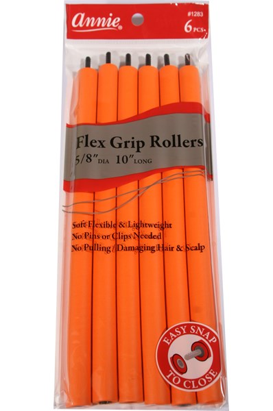 ANNIE Flex Grip Rollers (10inch Long) 5/8" Diameter 6ct Orange