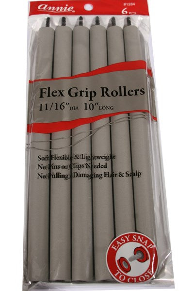 ANNIE Flex Grip Rollers (10inch Long) 11/16" Diameter 6ct Gray