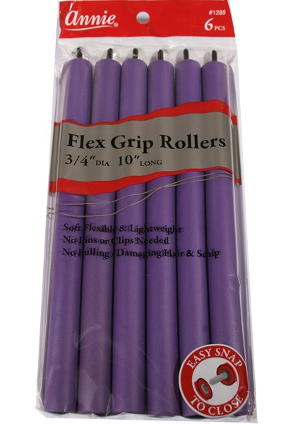 ANNIE Flex Grip Rollers (10inch Long) 3/4" Diameter 6ct Purple