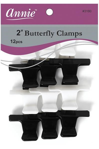 ANNIE Butterfly Clamps Black & White (12pcs/pack) 2 inch