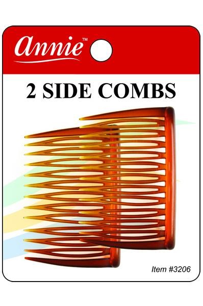 ANNIE 2 Side Combs Medium #3206 Brown Carton of 12