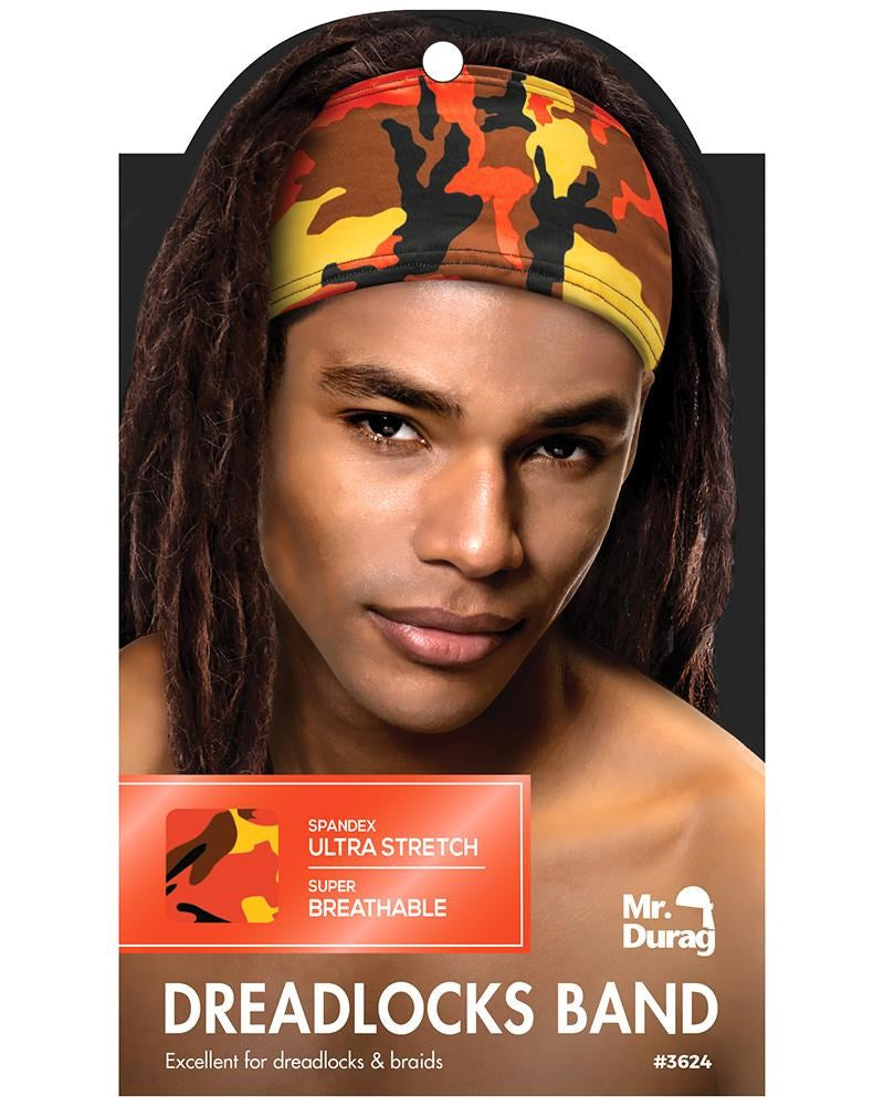 ANNIE Mr. Durag Spandex Ultra Stretch Dreadlocks Band Orange Camo Carton of 12