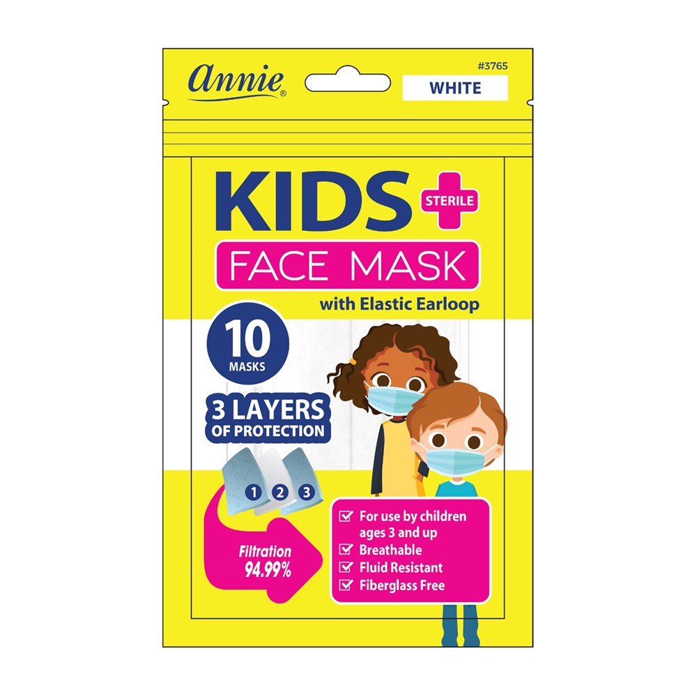 ANNIE Kids Sterile Earloop Face Mask White (10 Mask/Pack)