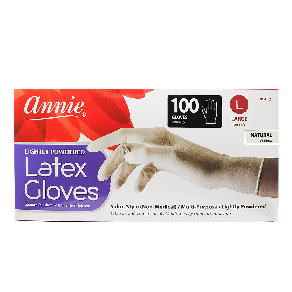 ANNIE Latex Gloves [100ct/pk] Large