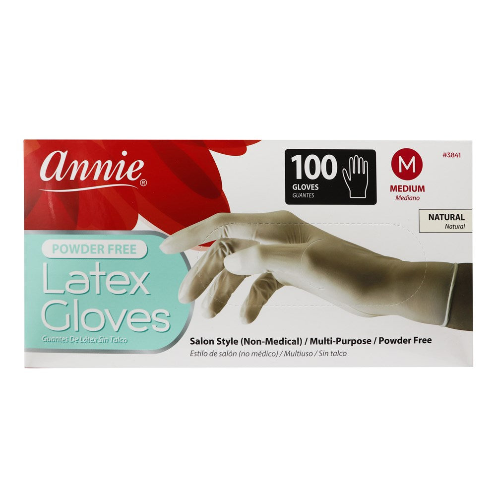 ANNIE Latex Gloves - Powder Free [100ct/pk] Medium