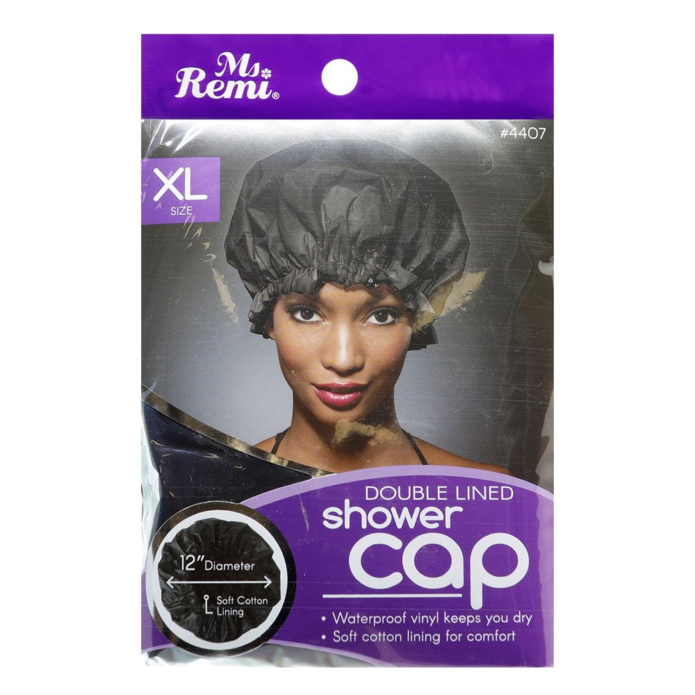 ANNIE Double Lined Shower Cap [X-Large] Black Carton of 12