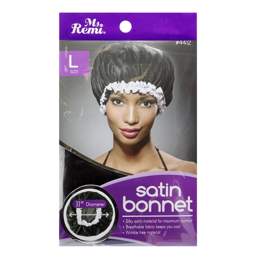 ANNIE Satin Bonnet [Large] Black Carton of 12