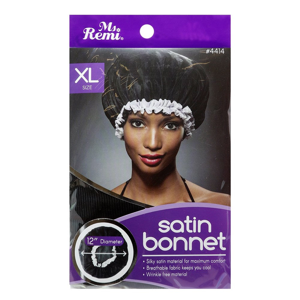 ANNIE Satin Bonnet [X-Large] Black Carton of 12