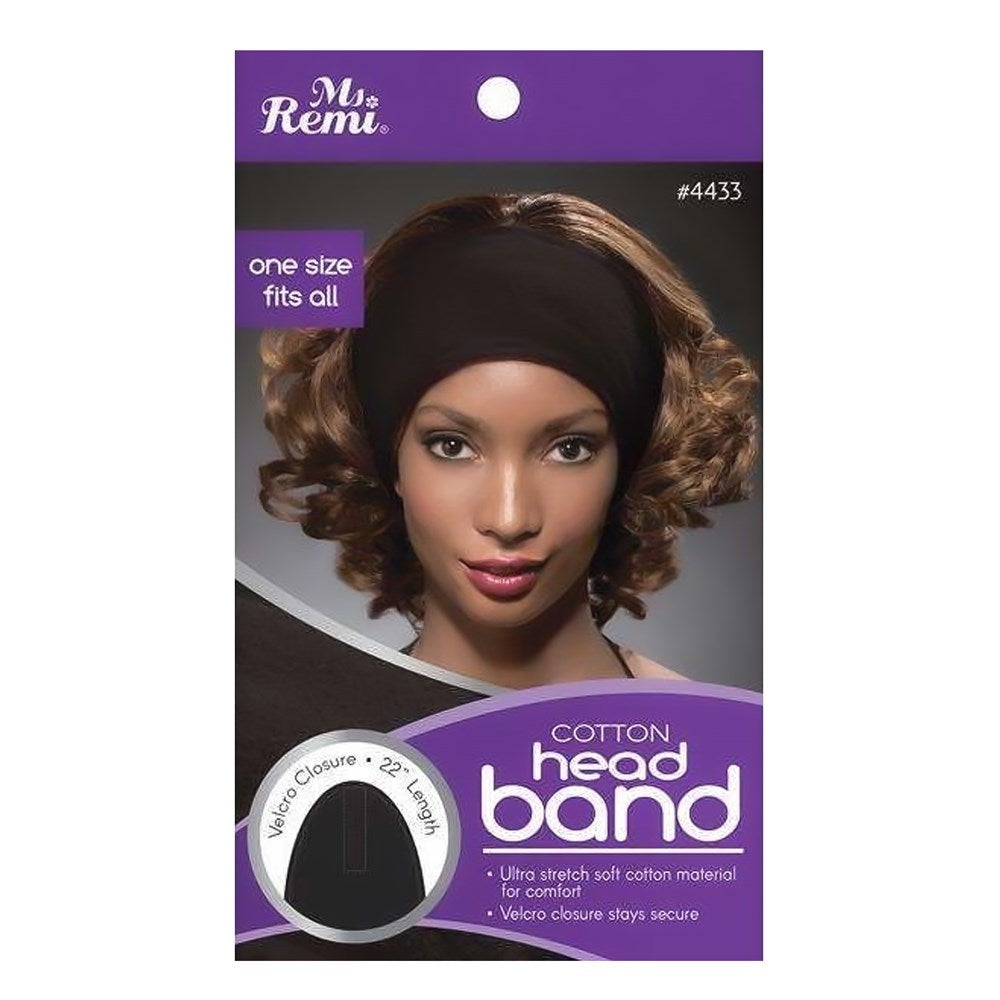 ANNIE Cotton Head Band Velcro Closure Black Carton of 12