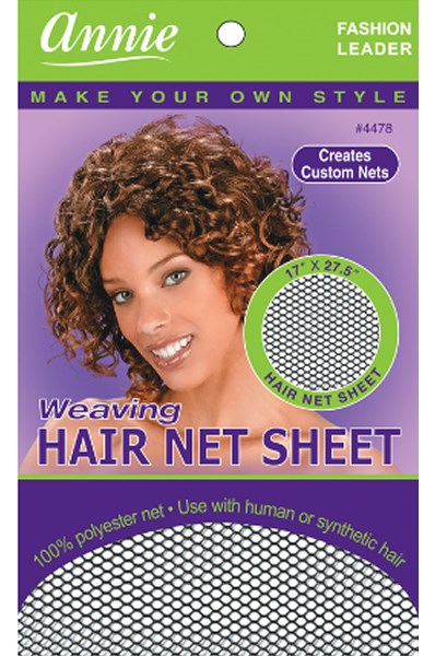 ANNIE Weaving Hair Net Sheet Black Carton of 12