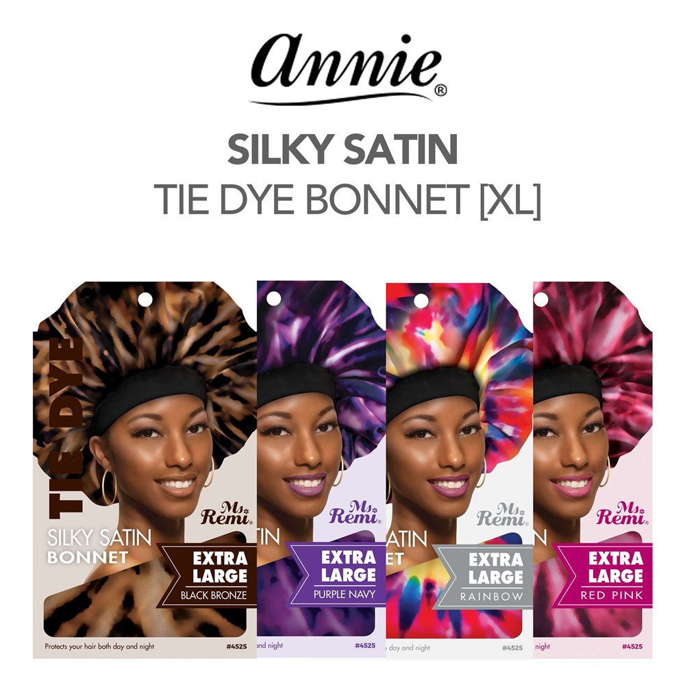 ANNIE Silky Satin Tie Dye Bonnet [Extra Large] Assorted Carton of 12