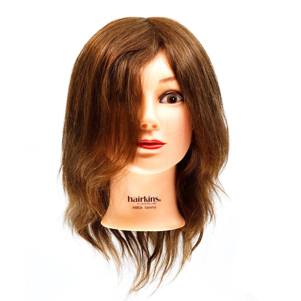 ANNIE 100% Human Hair Mannequin Head (14inch - 16inch) Light Brown Tammy