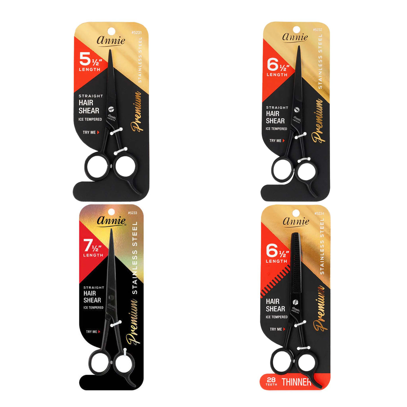 ANNIE Premium Stainless Steel Straight Hair Shears