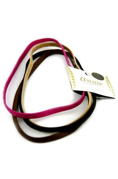 ANNIE 4pcs Headband (8mm x 19inch) Assorted